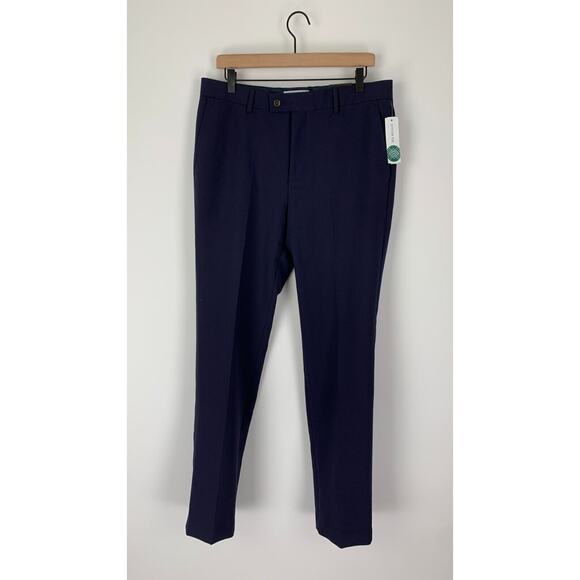 7 Diamonds Tailored Camden Suit Pants Navy Melange 4 Way Stretch Size 33/34 NWT - Picture 1 of 9